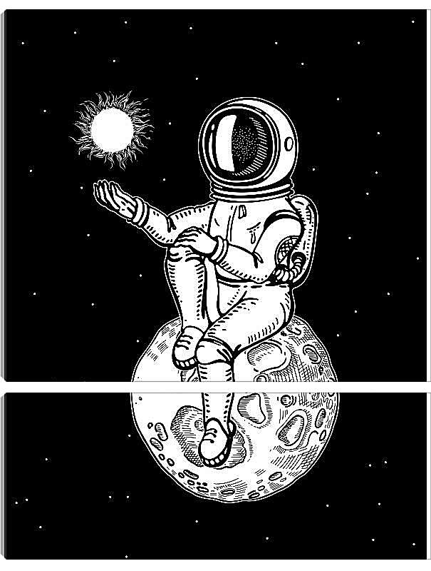 Модульная картина - Астронавт сидит на планете