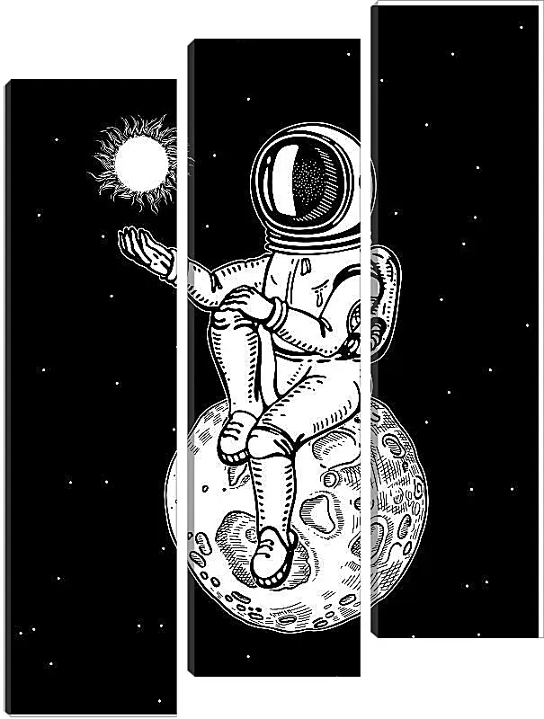 Модульная картина - Астронавт сидит на планете