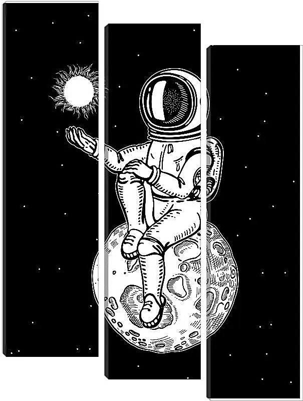 Модульная картина - Астронавт сидит на планете