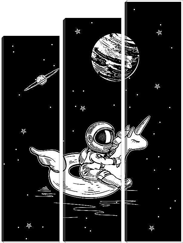 Модульная картина - Астронавты и космос