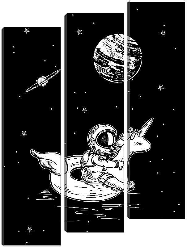 Модульная картина - Астронавты и космос