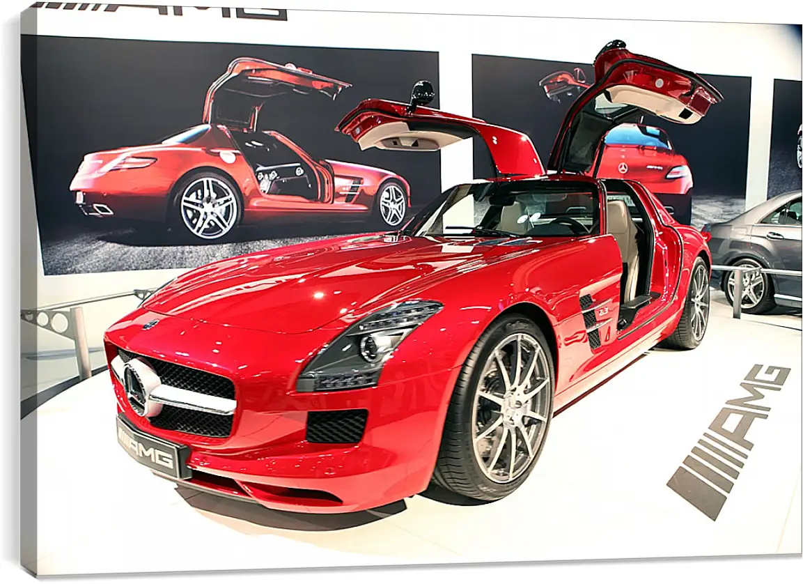 Постер и плакат - Mercedes SLS AMG (Мерседес чайка)