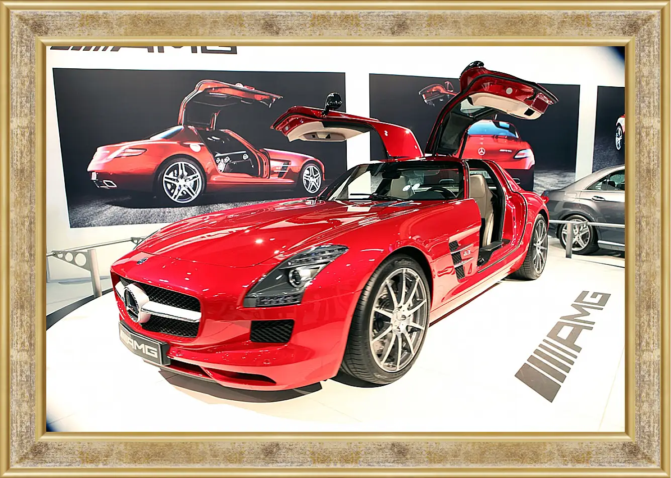 Картина в раме - Mercedes SLS AMG (Мерседес чайка)