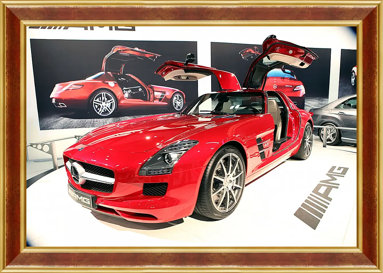 Картина в раме - Mercedes SLS AMG (Мерседес чайка)