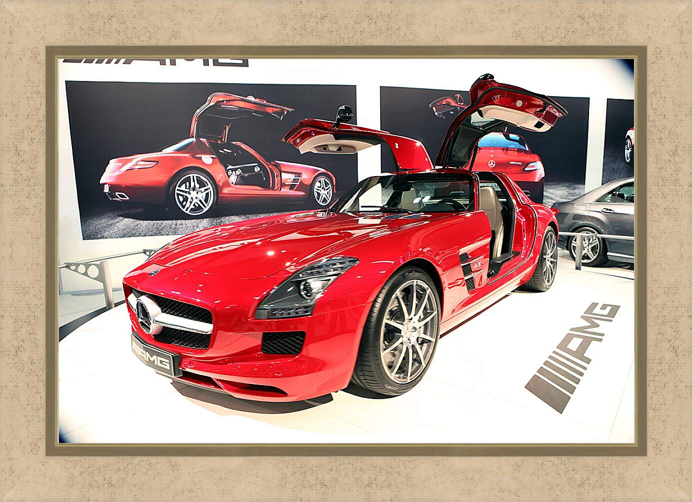 Картина в раме - Mercedes SLS AMG (Мерседес чайка)