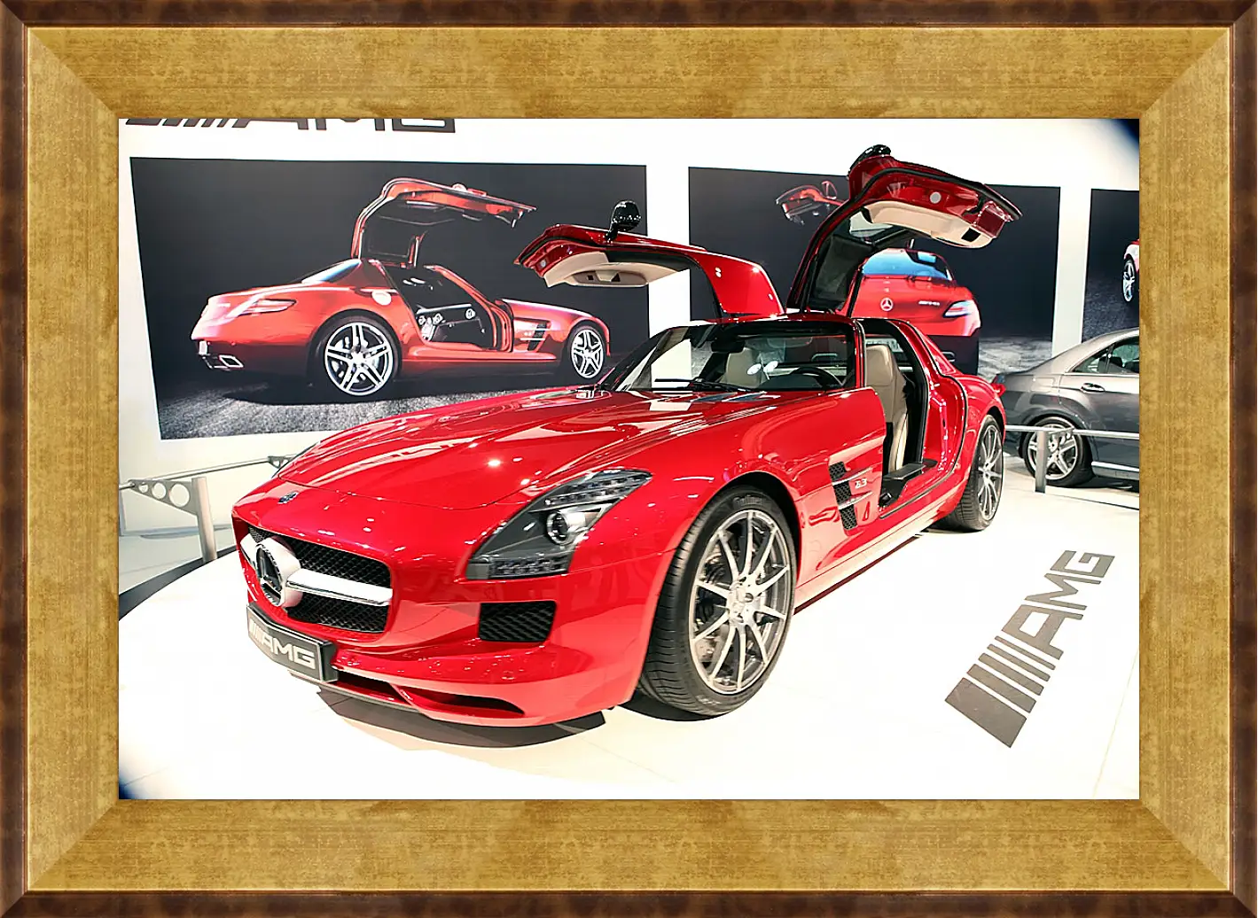 Картина в раме - Mercedes SLS AMG (Мерседес чайка)