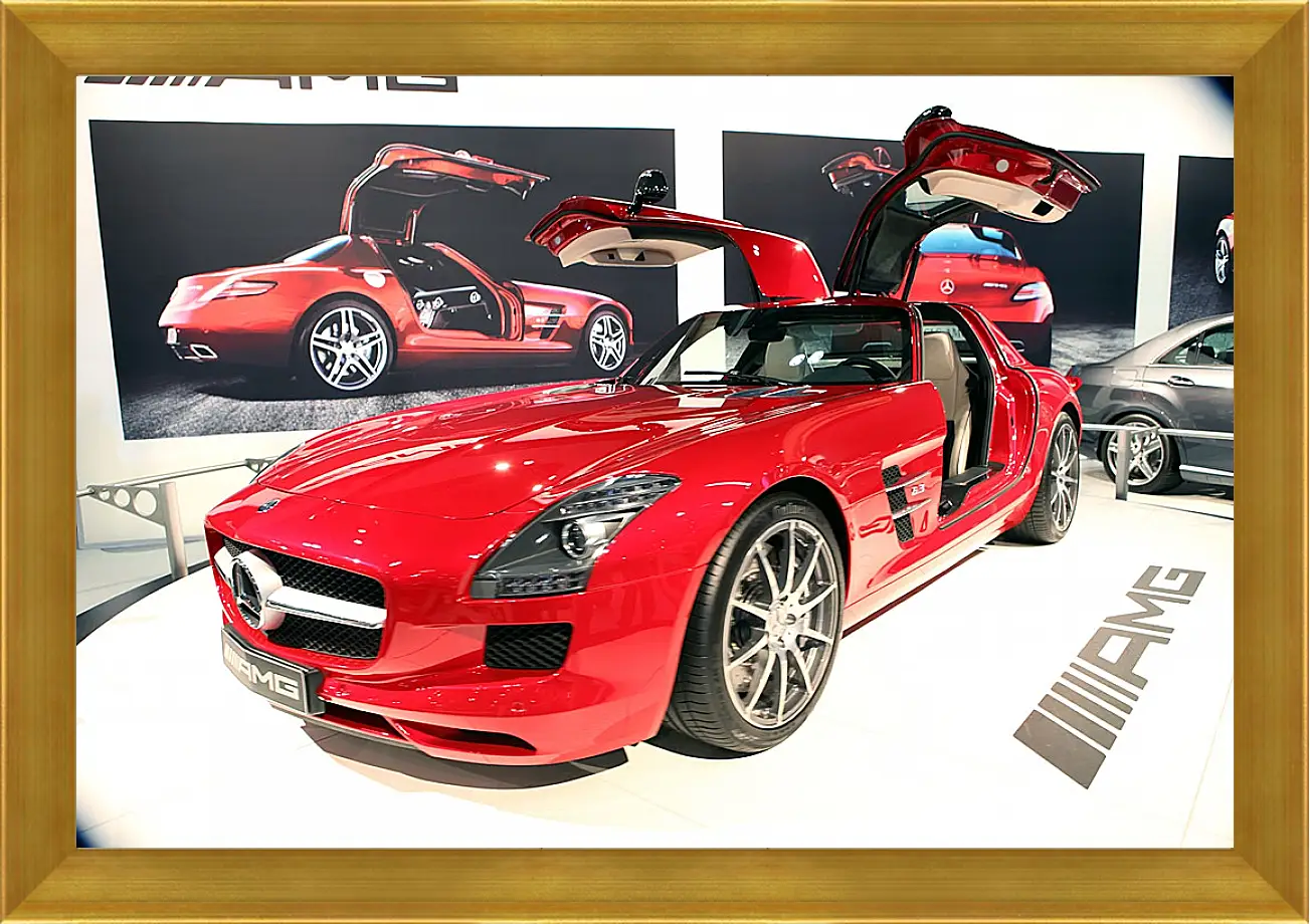 Картина в раме - Mercedes SLS AMG (Мерседес чайка)