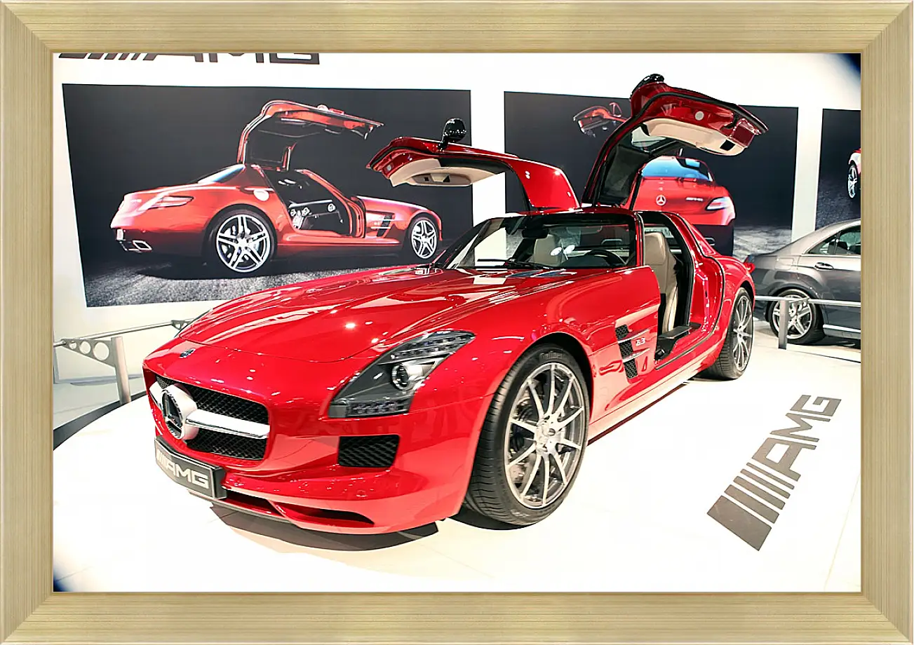 Картина в раме - Mercedes SLS AMG (Мерседес чайка)