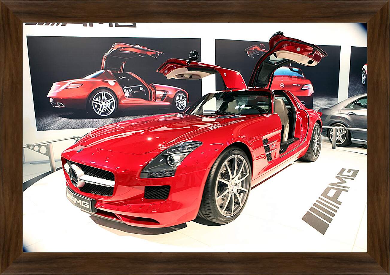 Картина в раме - Mercedes SLS AMG (Мерседес чайка)