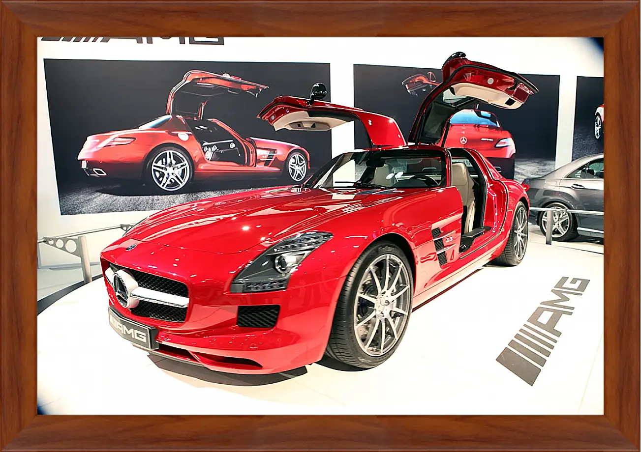 Картина в раме - Mercedes SLS AMG (Мерседес чайка)