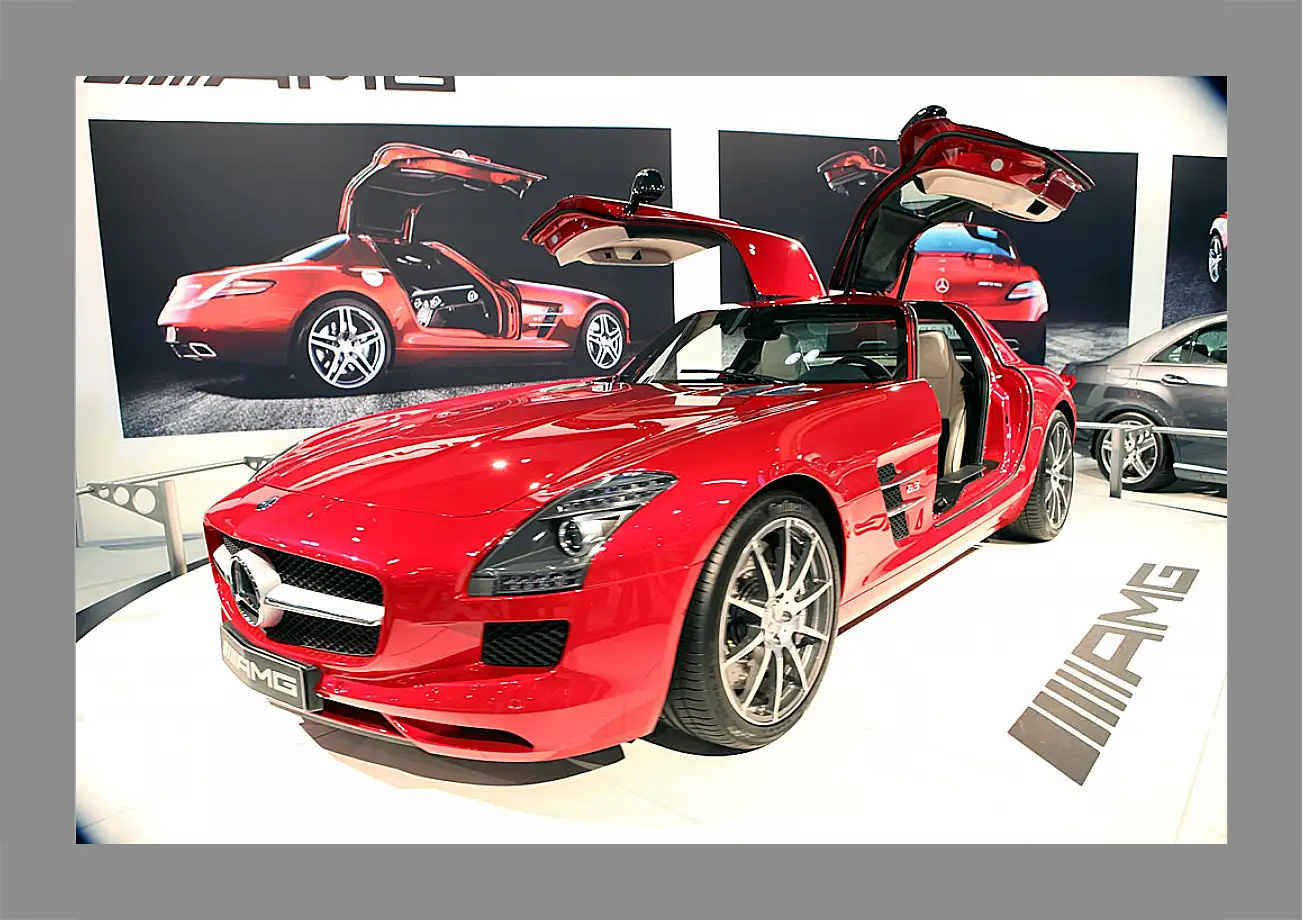 Картина в раме - Mercedes SLS AMG (Мерседес чайка)