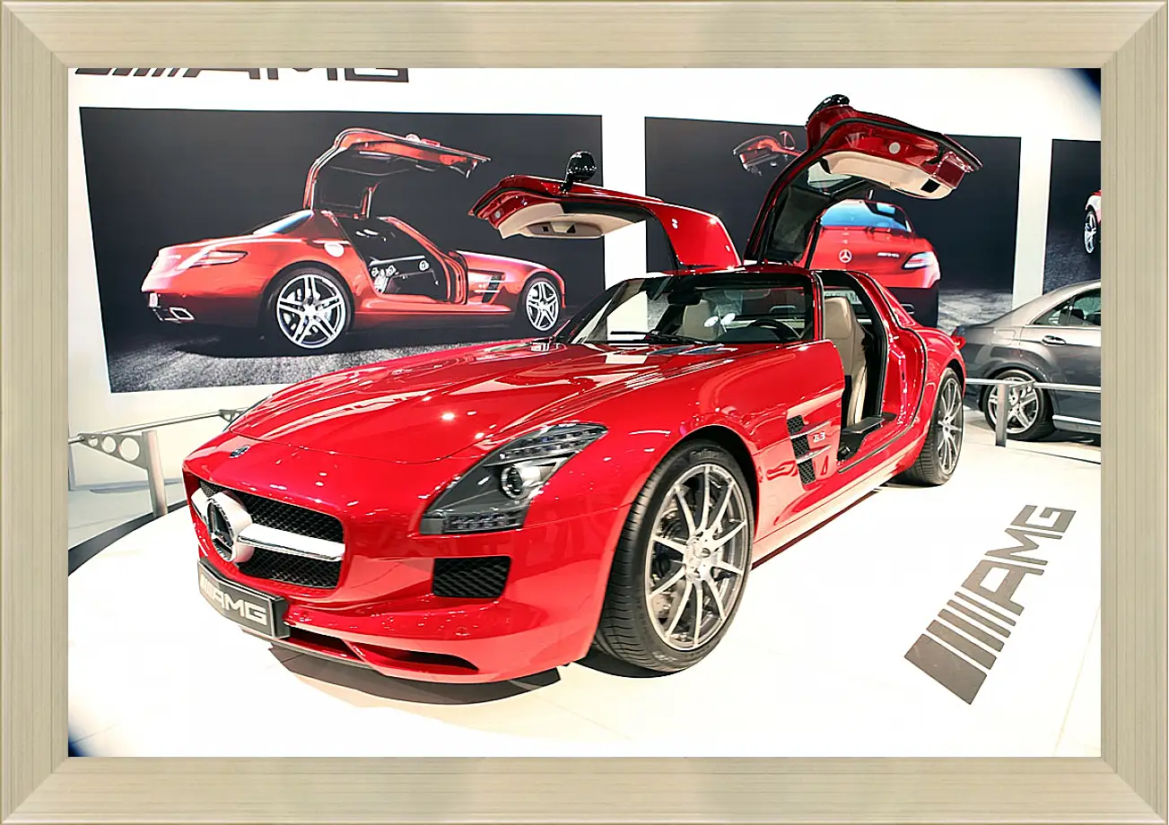 Картина в раме - Mercedes SLS AMG (Мерседес чайка)