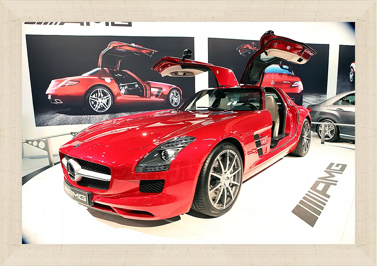 Картина в раме - Mercedes SLS AMG (Мерседес чайка)