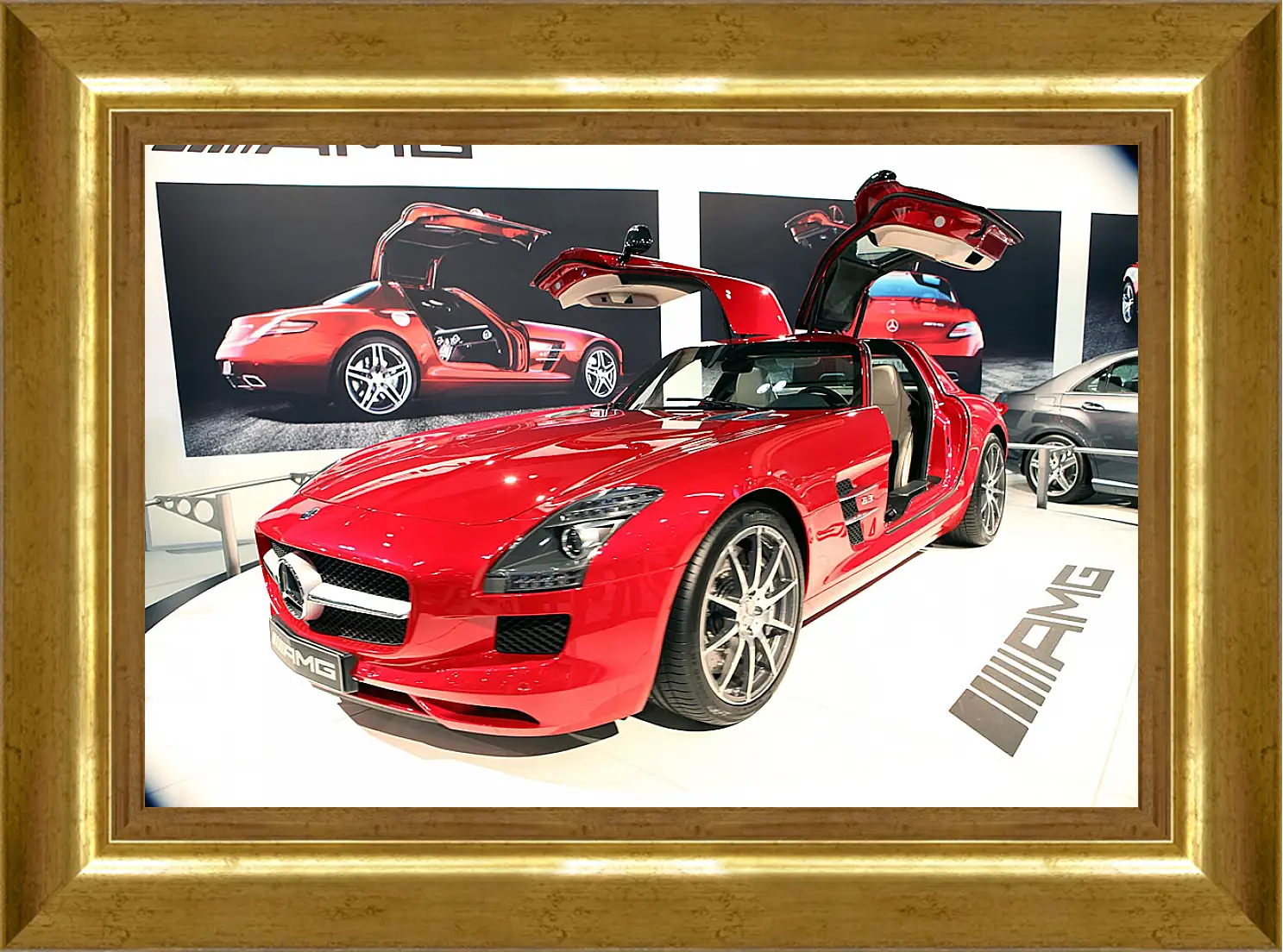 Картина в раме - Mercedes SLS AMG (Мерседес чайка)