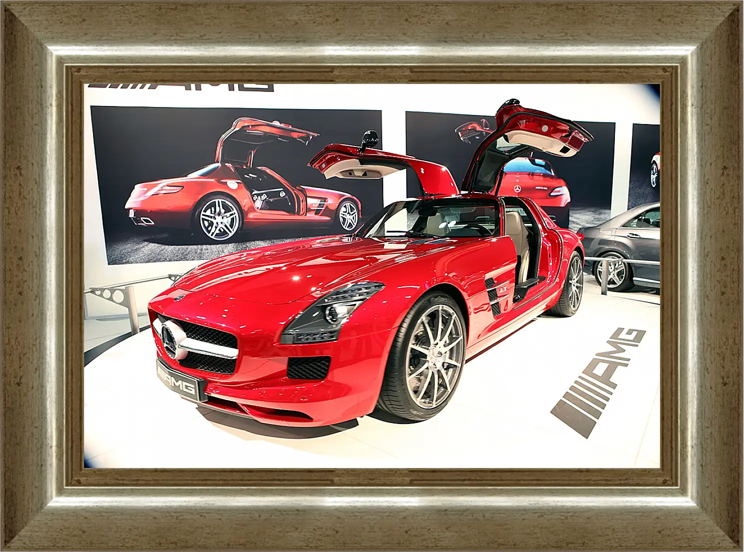 Картина в раме - Mercedes SLS AMG (Мерседес чайка)