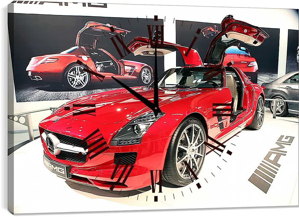 Часы картина - Mercedes SLS AMG (Мерседес чайка)