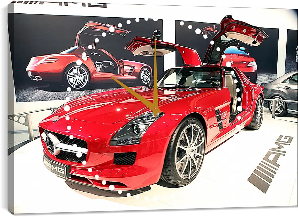 Часы картина - Mercedes SLS AMG (Мерседес чайка)