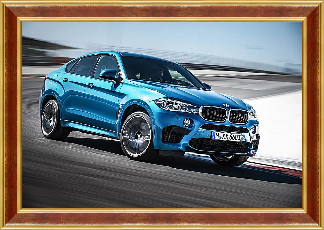 Картина в раме - BMW X6 синий