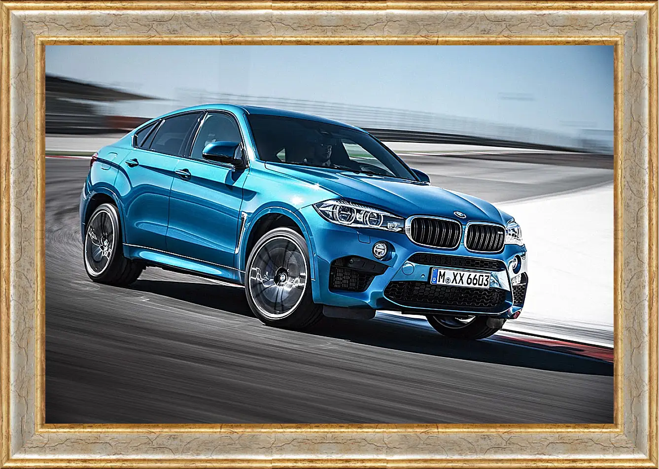 Картина в раме - BMW X6 синий