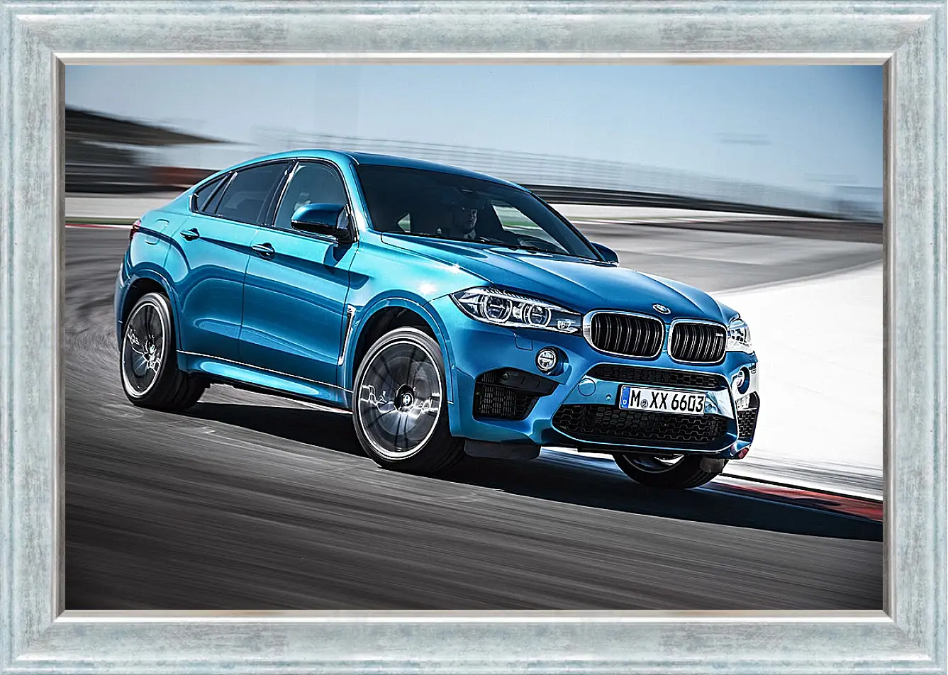 Картина в раме - BMW X6 синий