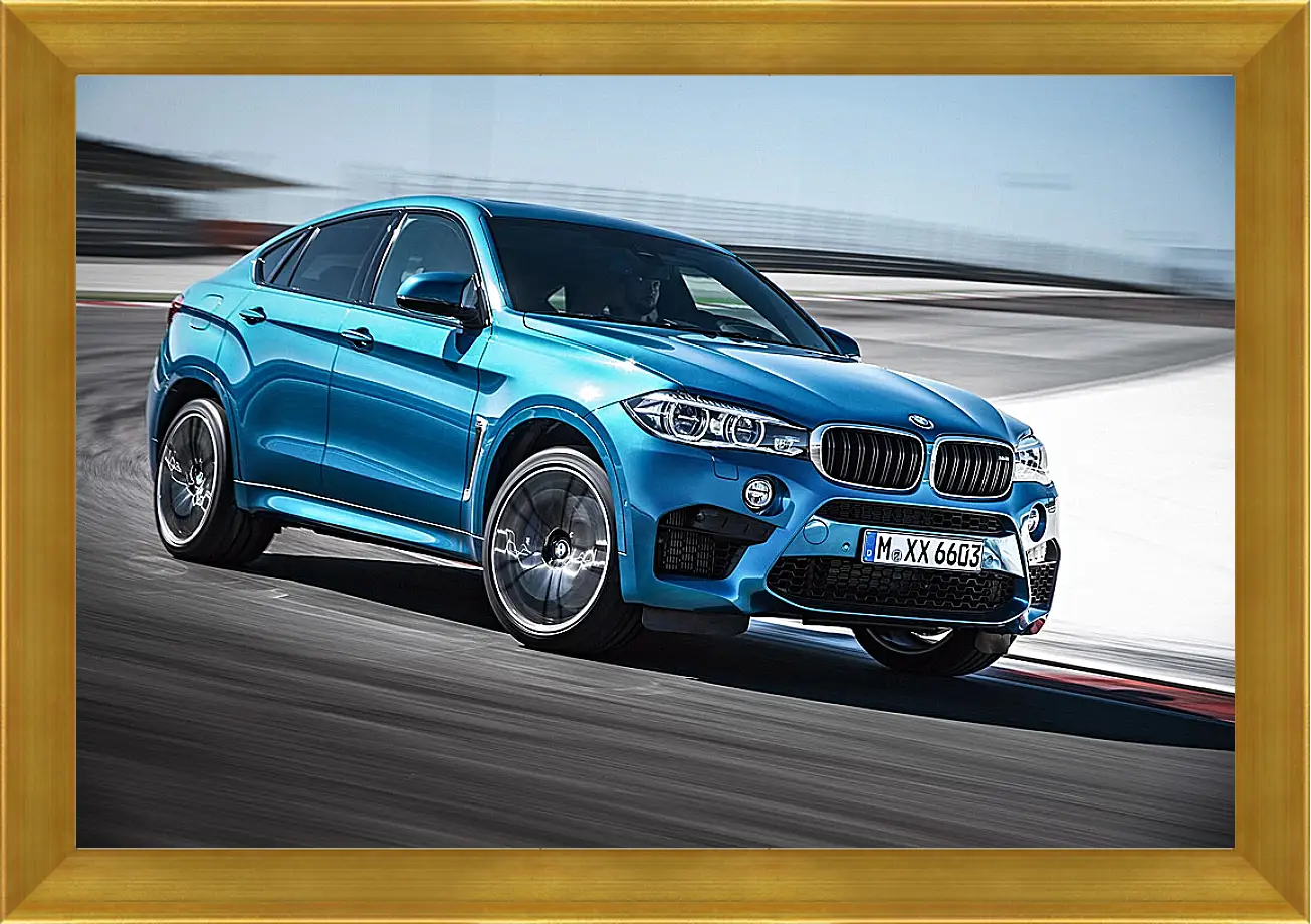 Картина в раме - BMW X6 синий