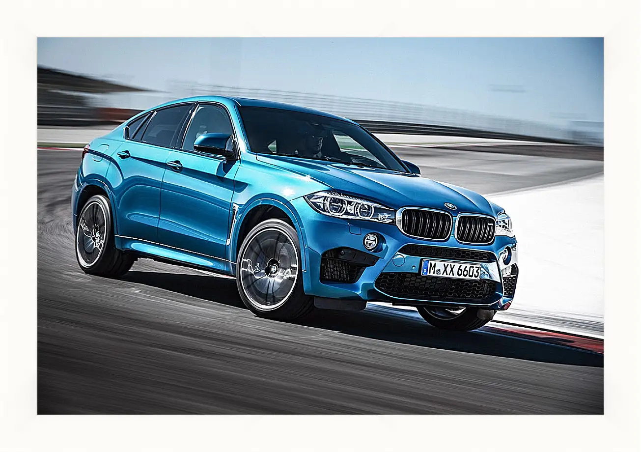 Картина в раме - BMW X6 синий