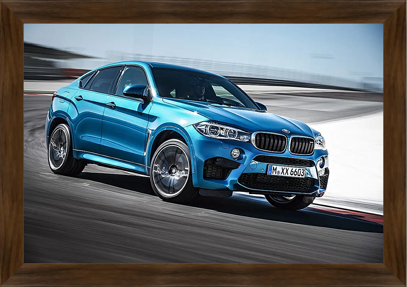 Картина в раме - BMW X6 синий