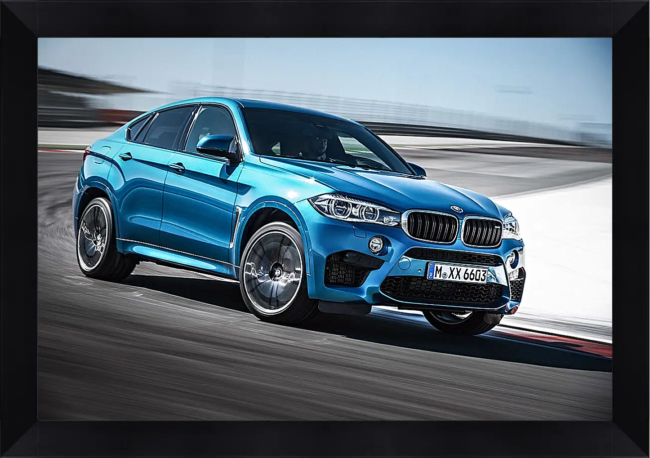 Картина в раме - BMW X6 синий