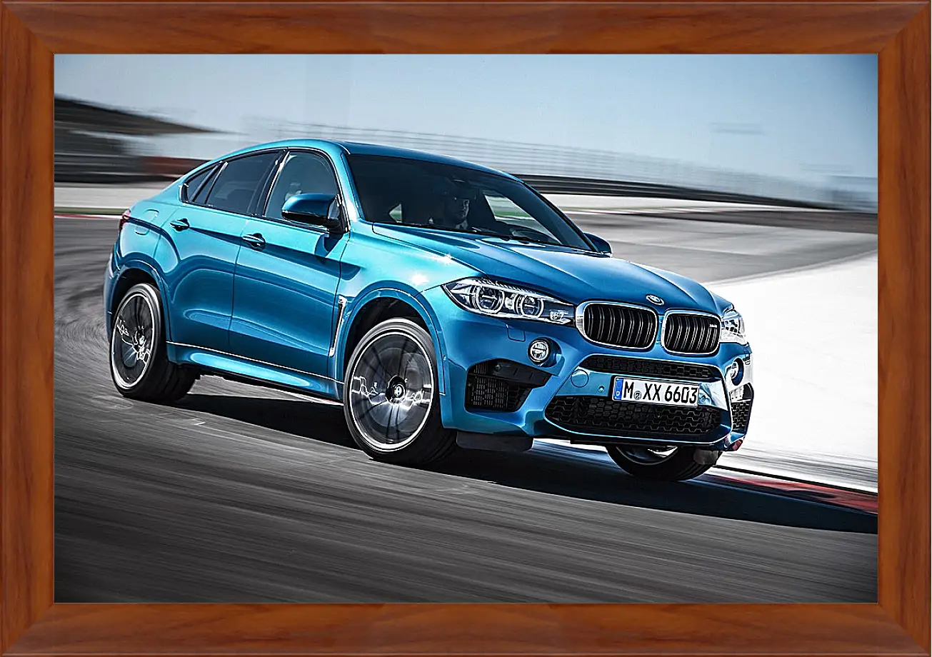 Картина в раме - BMW X6 синий