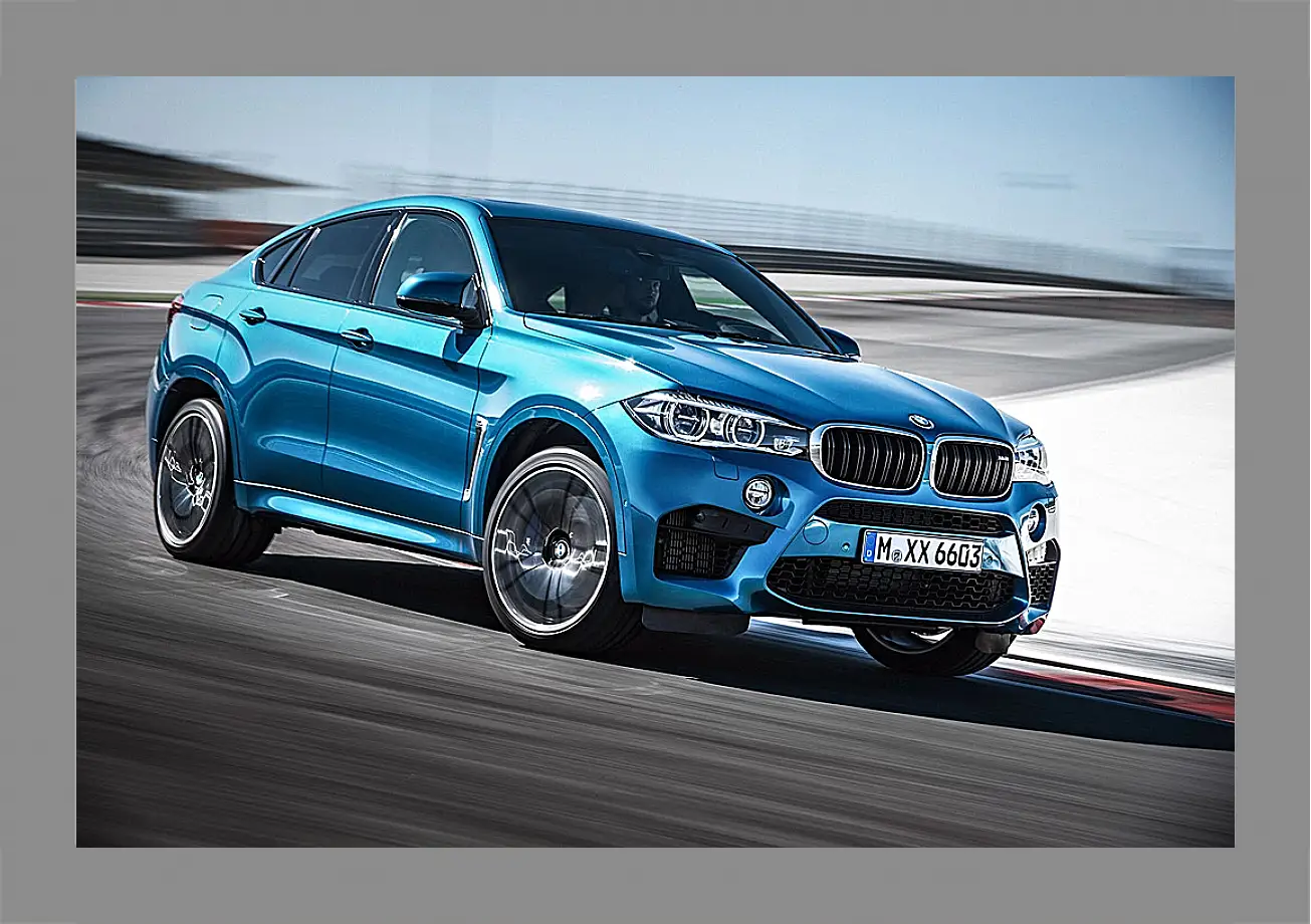 Картина в раме - BMW X6 синий