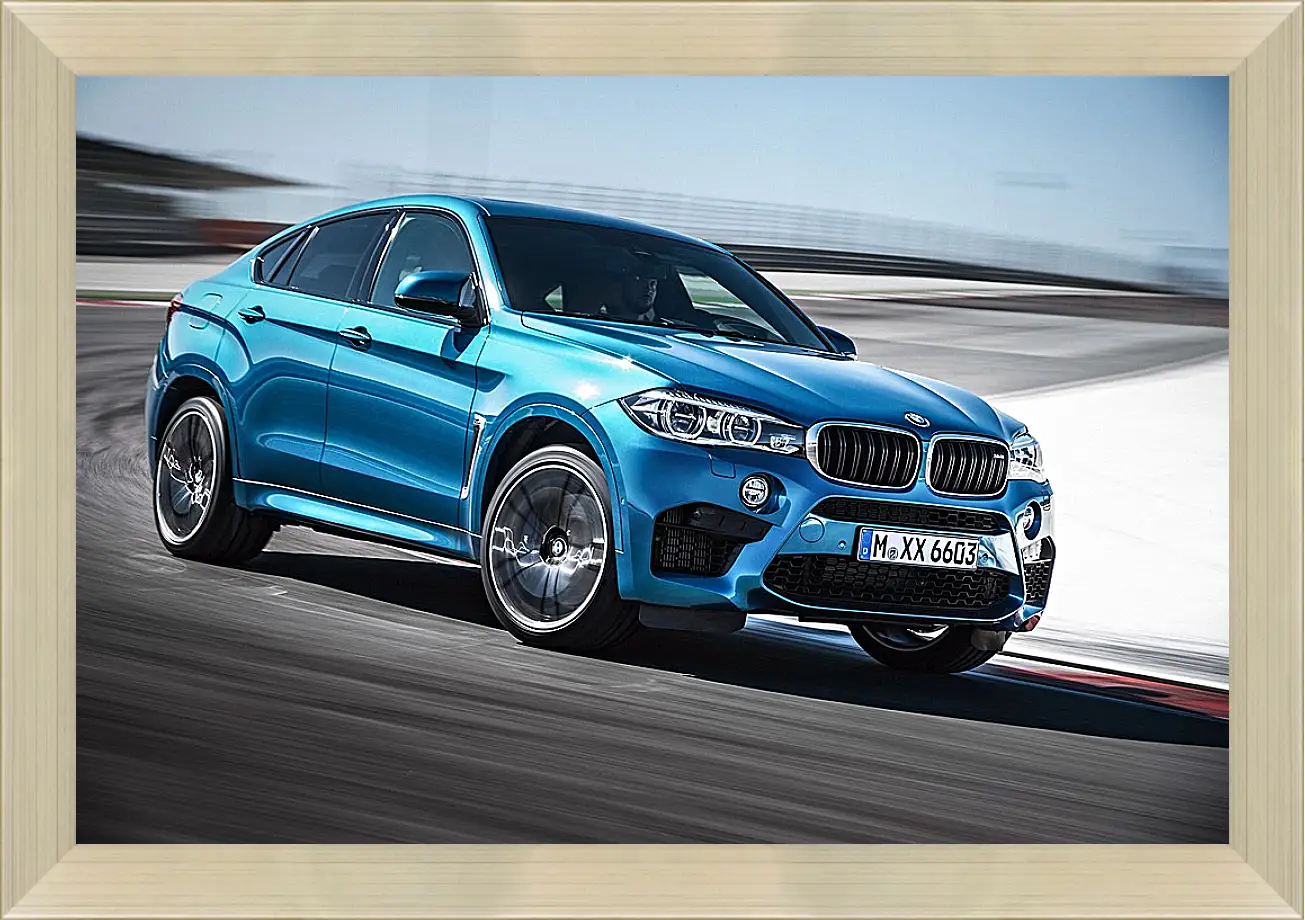 Картина в раме - BMW X6 синий