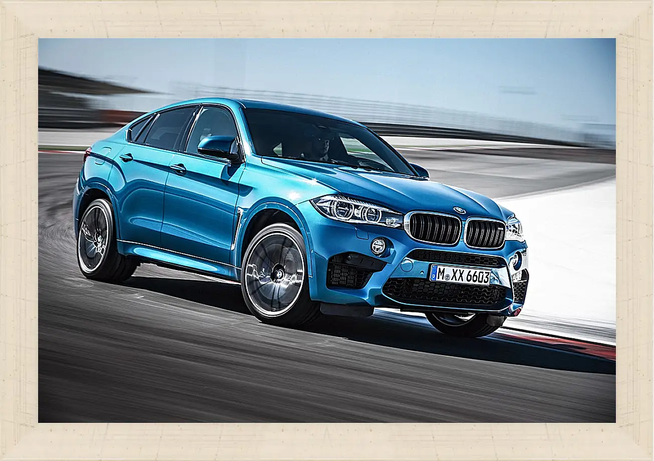 Картина в раме - BMW X6 синий