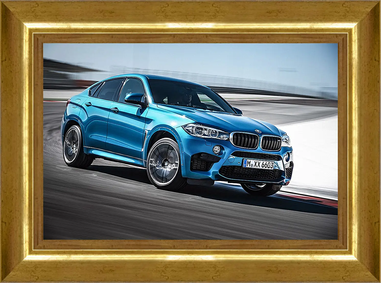 Картина в раме - BMW X6 синий