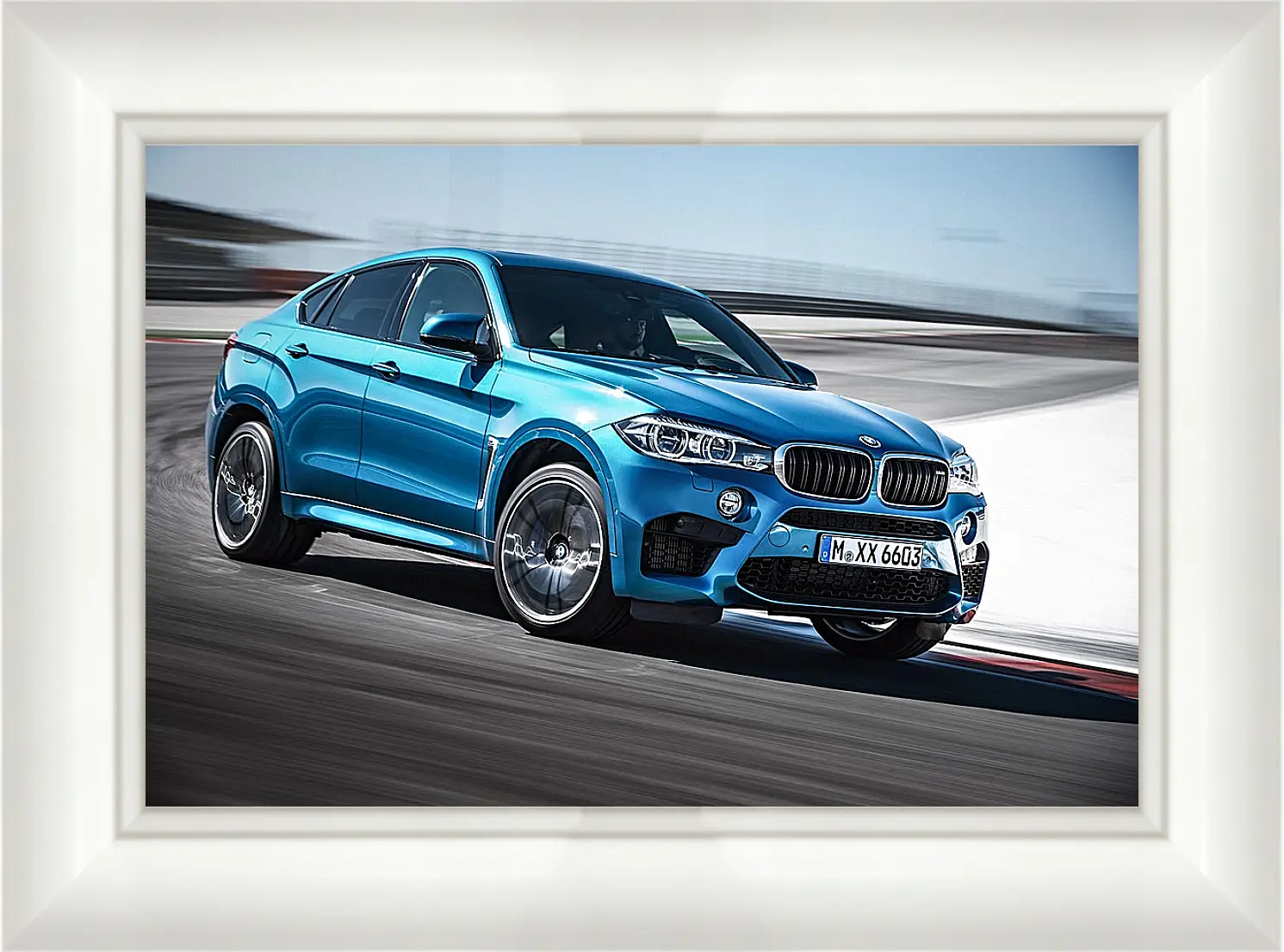 Картина в раме - BMW X6 синий