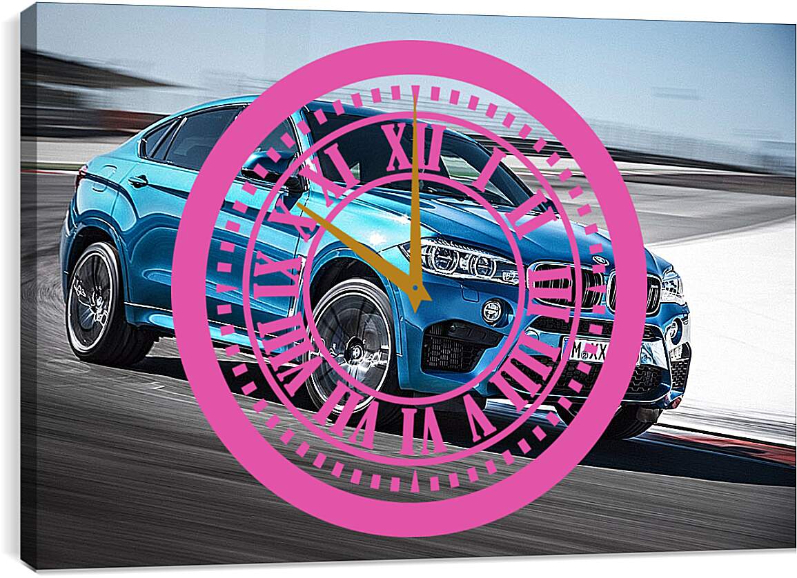 Часы картина - BMW X6 синий
