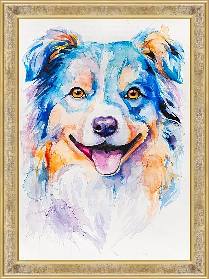 Картина в раме - Australian Shepherd. Mari Dein