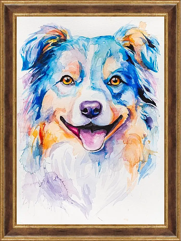 Картина в раме - Australian Shepherd. Mari Dein