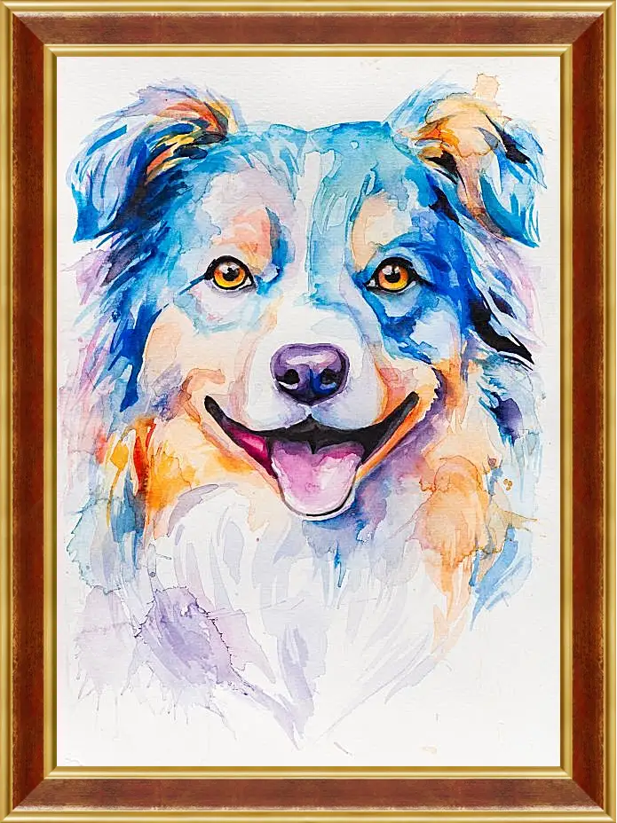 Картина в раме - Australian Shepherd. Mari Dein