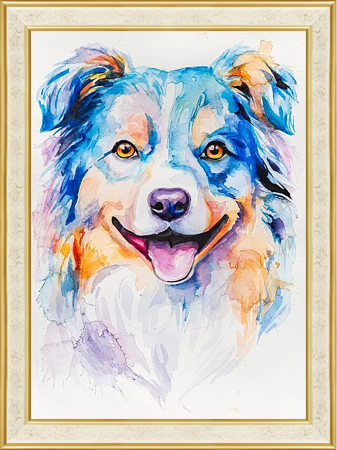 Картина в раме - Australian Shepherd. Mari Dein