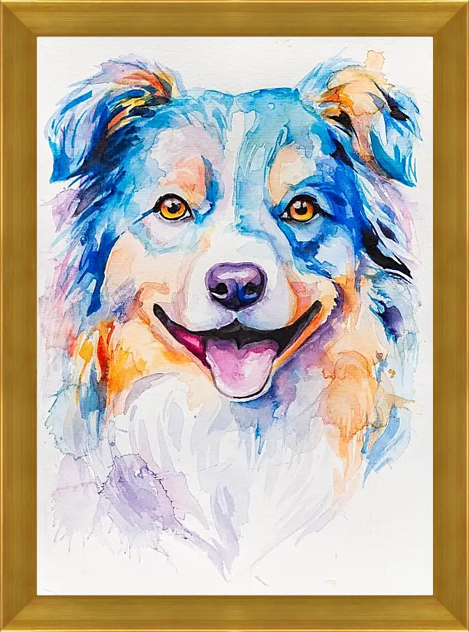 Картина в раме - Australian Shepherd. Mari Dein