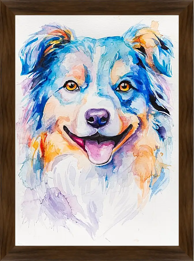 Картина в раме - Australian Shepherd. Mari Dein