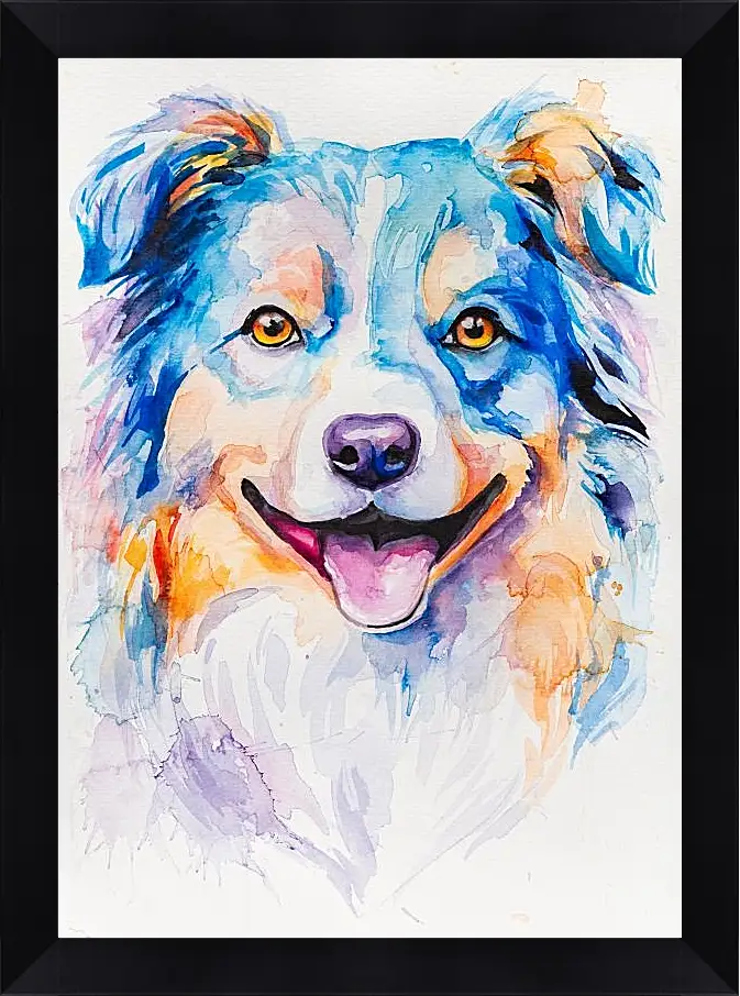 Картина в раме - Australian Shepherd. Mari Dein