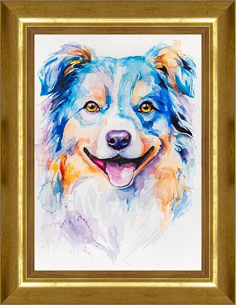 Картина в раме - Australian Shepherd. Mari Dein