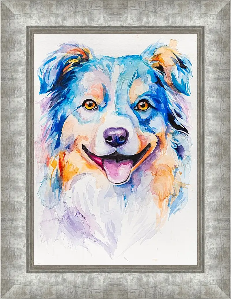 Картина в раме - Australian Shepherd. Mari Dein