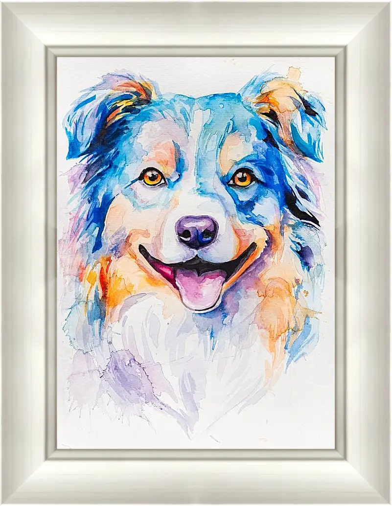 Картина в раме - Australian Shepherd. Mari Dein