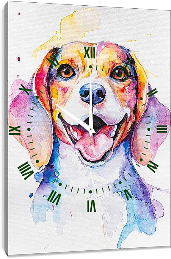 Часы картина - Beagle. Mari Dein