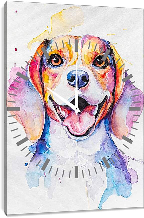 Часы картина - Beagle. Mari Dein