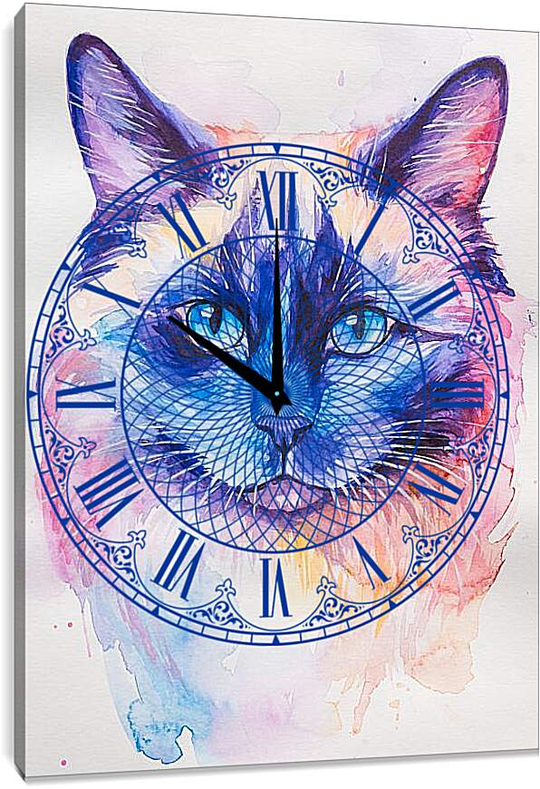 Часы картина - Birman Cat. Mari Dein