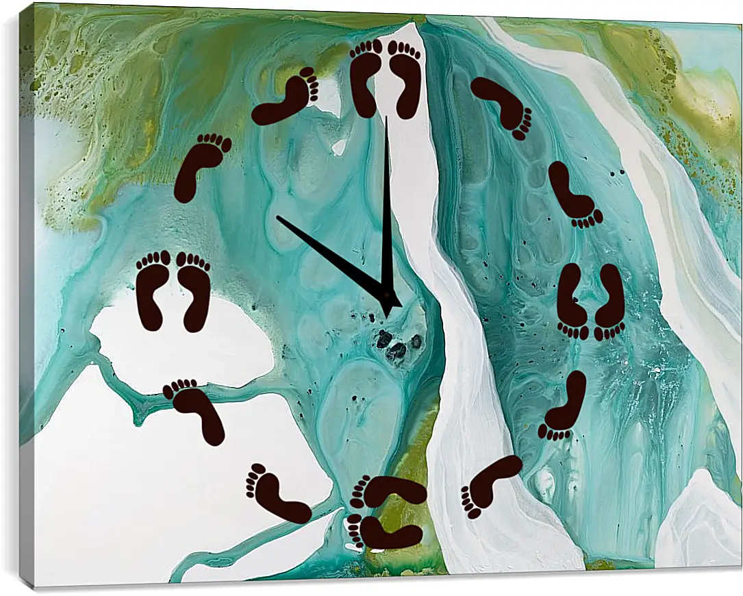 Часы картина - Emerald diptych2. Mari Dein