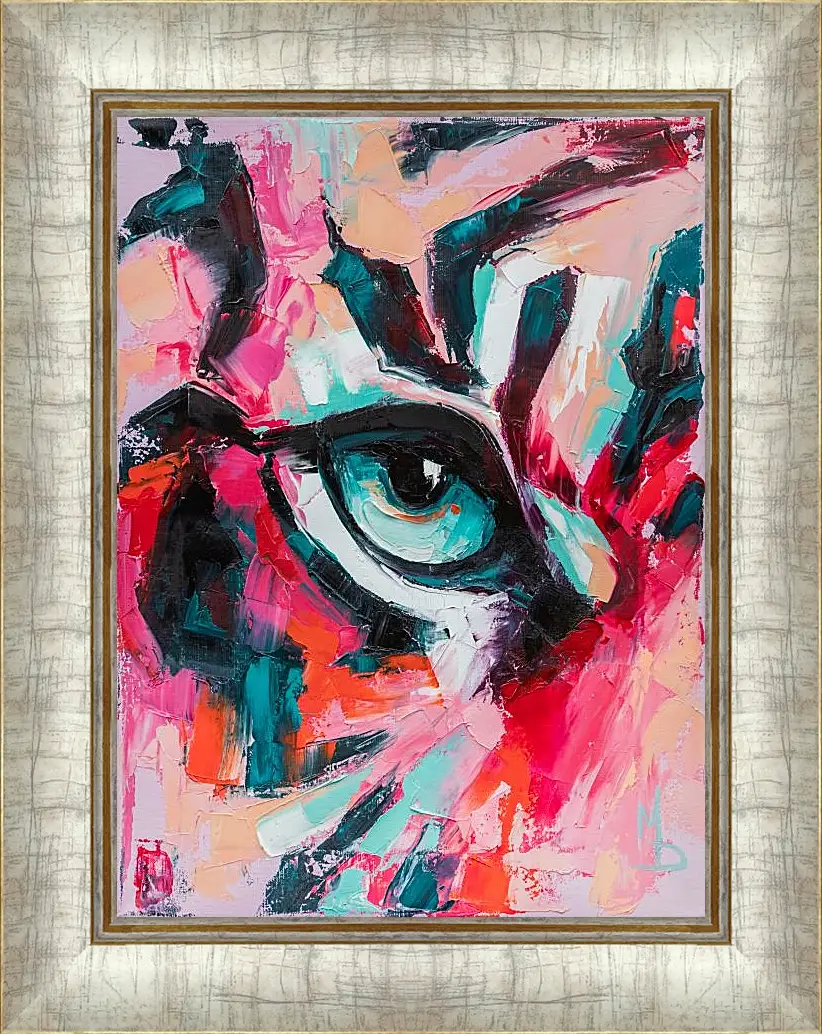 Картина в раме - Tiger eye pink. Mari Dein